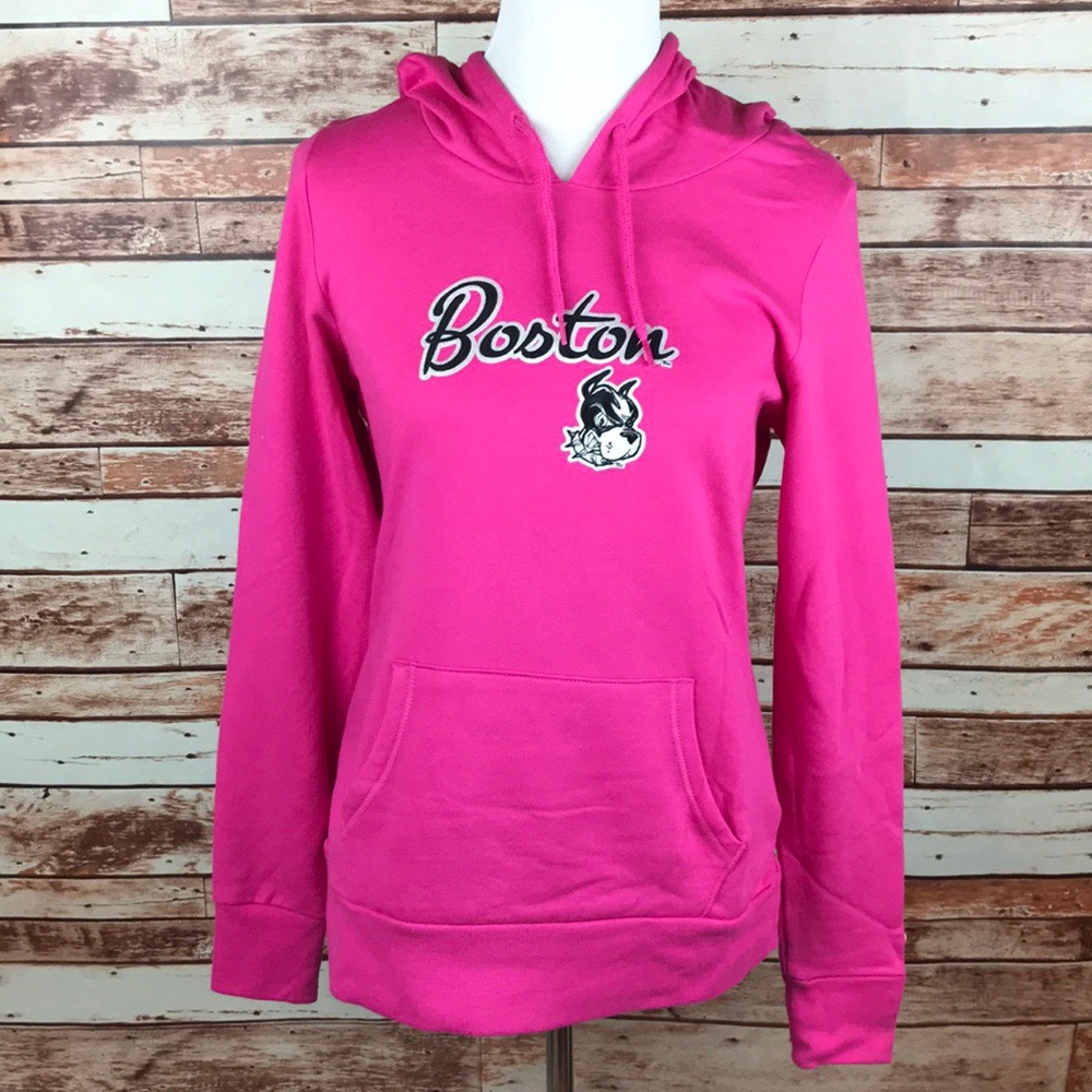 Pink Boston Terriers Hoodie Sweatshirt Medium NEW